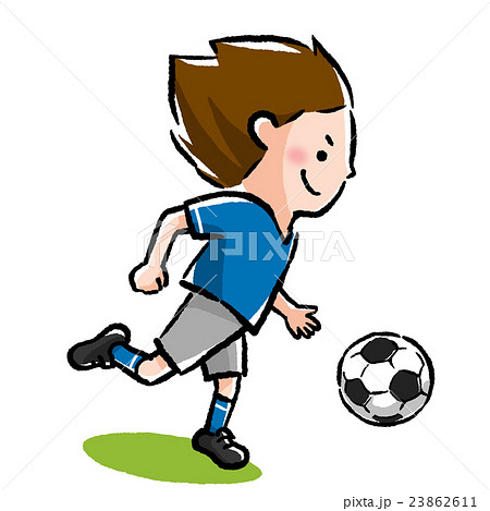 シュートする サッカー少年のイラスト素材 23862611 Pixta