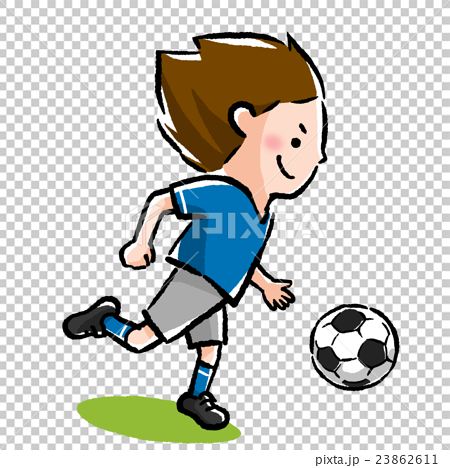 シュートする サッカー少年のイラスト素材