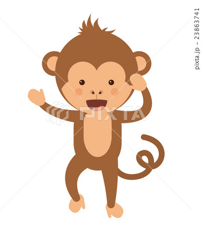 funny monkey character isolated icon design 23863741