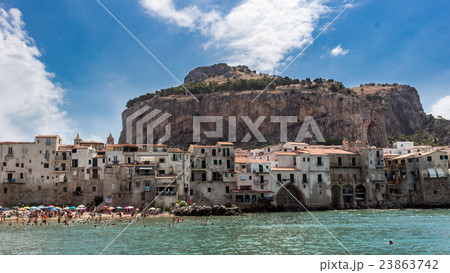 Cefalù - Italy. people at beach 23863742