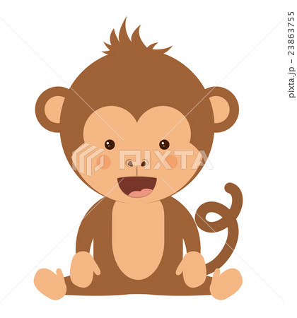 funny monkey character isolated icon design 23863755