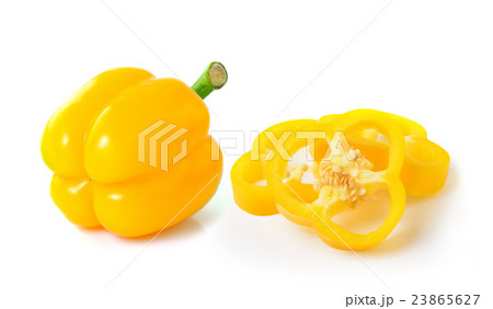 yellow pepper on white background yellow pepper on white background 23865627