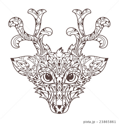 Hand drawn doodle outline deer head 23865861