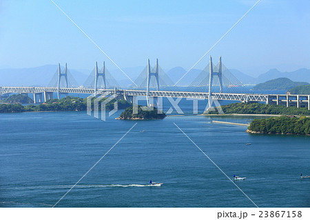 鷲羽山から見た櫃石島橋 岩黒島橋 鷲羽山から見た櫃石島橋 岩黒島橋 23867158