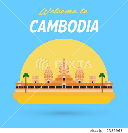 Flat design, Illustration of Angkor Wat in Cambodi 23869634