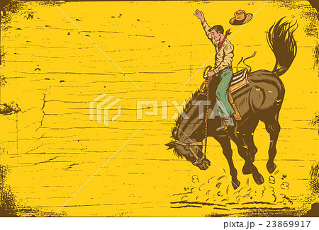 Man riding bucking bronco 23869917