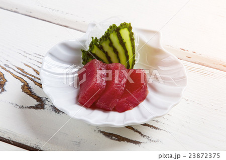 Slices of cucumber and meat. Slices of cucumber and meat. 23872375
