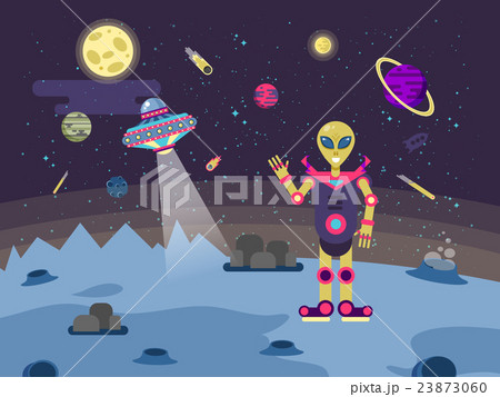 illustrations alien on the moon surface a illustrations alien on the moon surface a 23873060