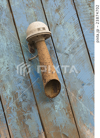 Old rusted sound horn. 23874702