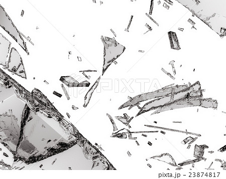 Destructed or Shattered glass isolated on white Destructed or Shattered glass isolated on white 23874817