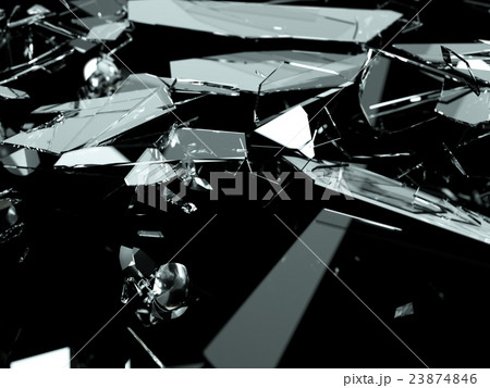 Pieces of broken or Shattered transparent glass 23874846