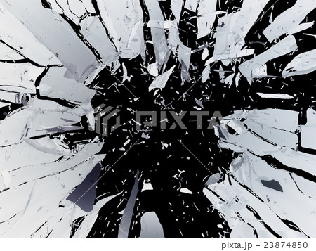 Pieces of Broken Shattered black glass isolated Pieces of Broken Shattered black glass isolated 23874850