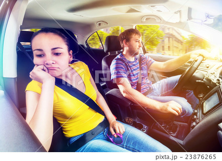 Couple travelling by car Couple travelling by car 23876265