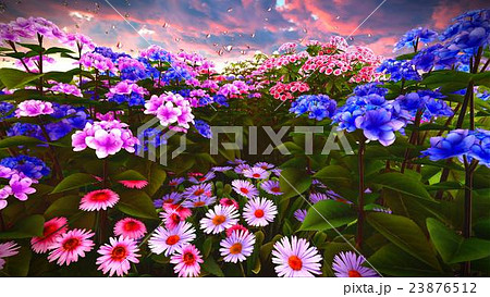Summer wildflowers on meadow 3d rendering Summer wildflowers on meadow 3d rendering 23876512