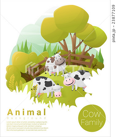 Cute animal family background with Cows 2 23877109