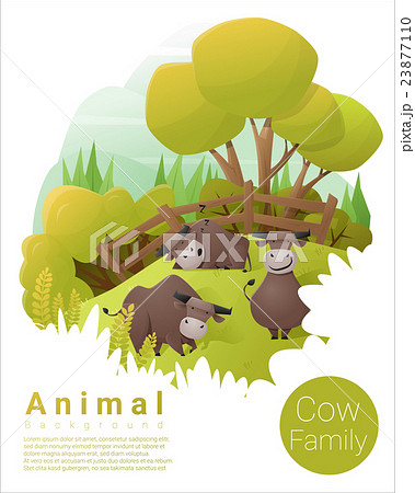 Cute animal family background with Cows 3 23877110