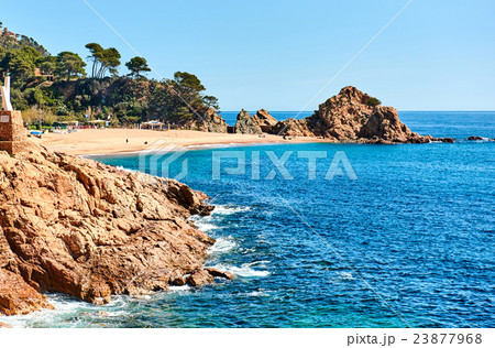 Rocky seaside of Tossa de Mar Beach Rocky seaside of Tossa de Mar Beach 23877968