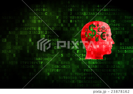 Business concept: Head With Finance Symbol on 23878162
