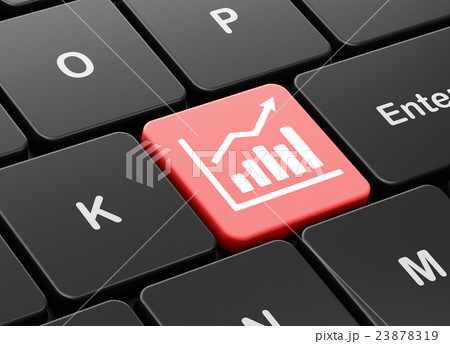 Finance concept: Growth Graph on computer keyboard 23878319
