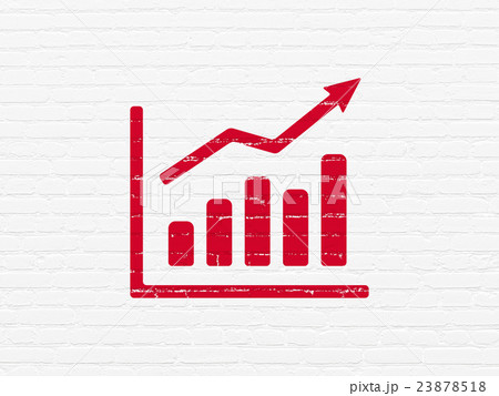 News concept: Growth Graph on wall background 23878518