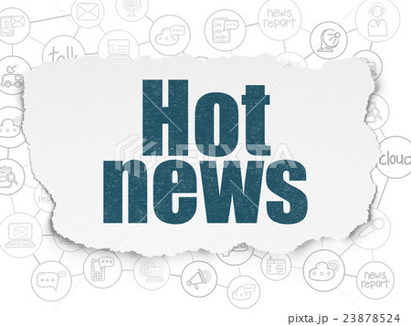 News concept: Hot News on Torn Paper background 23878524