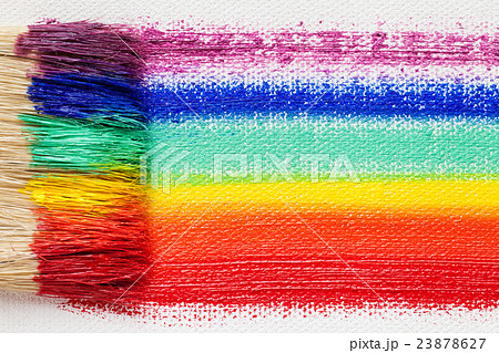 Paintbrush bristle and multicolor brush stroke 23878627