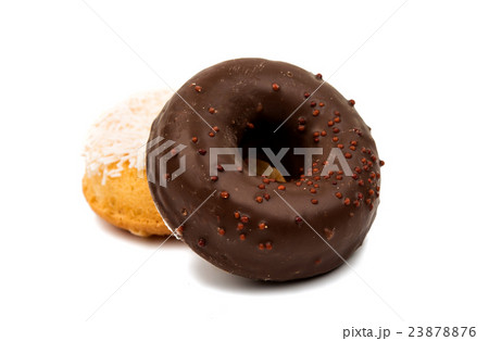 donuts with chocolate isolated donuts with chocolate isolated 23878876