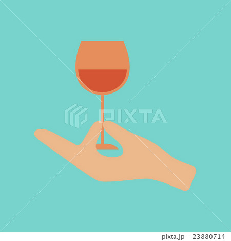 flat icon on stylish background glass of wine flat icon on stylish background glass of wine 23880714