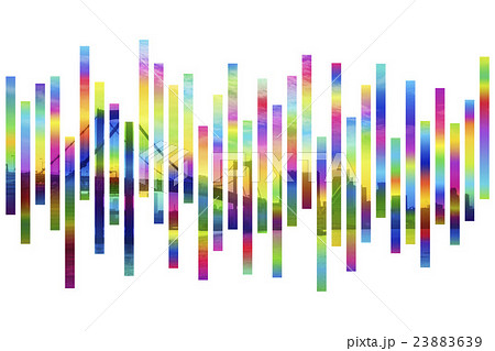 カラフルな帯と都市の背景　アブストラクト 23883639