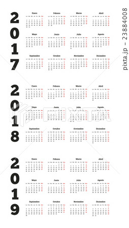 simple calendars in spanish on 2017, 2018, 2019 23884008