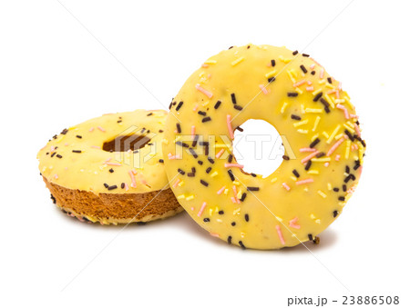 donuts in glaze isolated 23886508