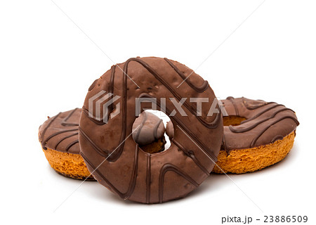 donuts in glaze isolated 23886509