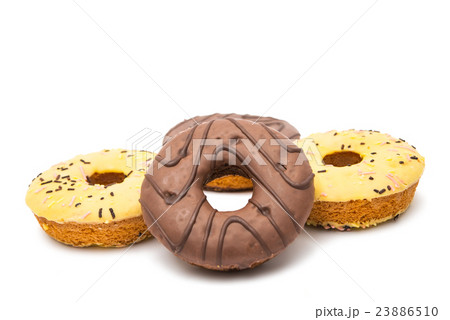 donuts in glaze isolated 23886510