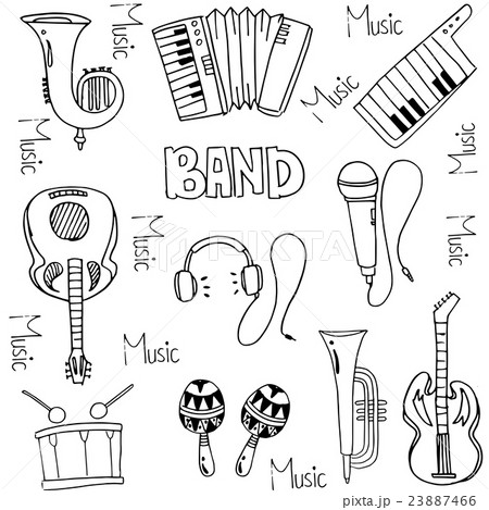 Doodle of hand draw music pack 23887466