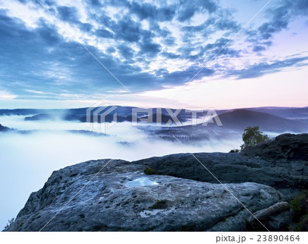 Fairy daybreak in a beautiful hilly landscape Fairy daybreak in a beautiful hilly landscape 23890464