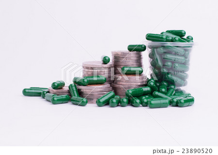 Concept of sanitary co-payment,money and medicines 23890520