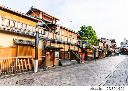 京都 祇園 花見小路の写真素材