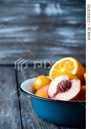 plate with peach, lemon and orange plate with peach, lemon and orange 23892656