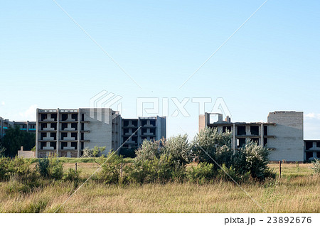 Completely destroyed brick building Completely destroyed brick building 23892676