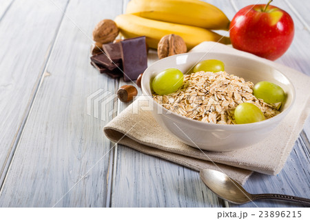 Bowl of fresh fruit. Healthy breakfast. Bowl of fresh fruit. Healthy breakfast. 23896215
