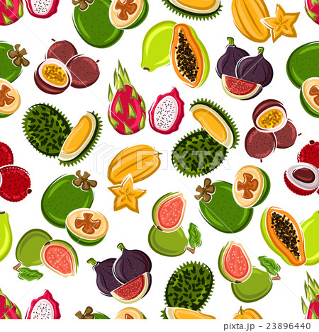 Fresh tropical fruits seamless pattern 23896440