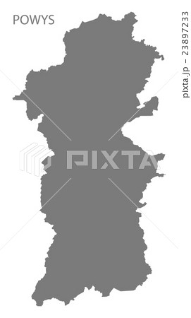 Powys Wales Map grey 23897233