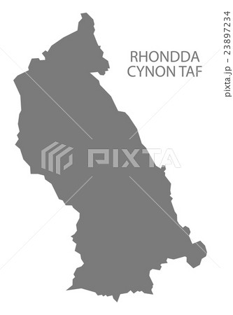 Rhondda Cynon Taf Wales Map grey Rhondda Cynon Taf Wales Map grey 23897234