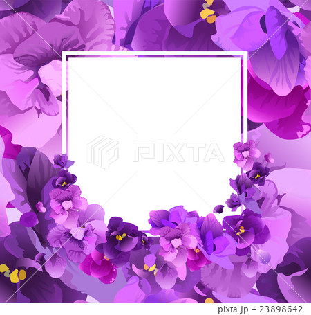 Violet floral frame for greeting card Violet floral frame for greeting card 23898642