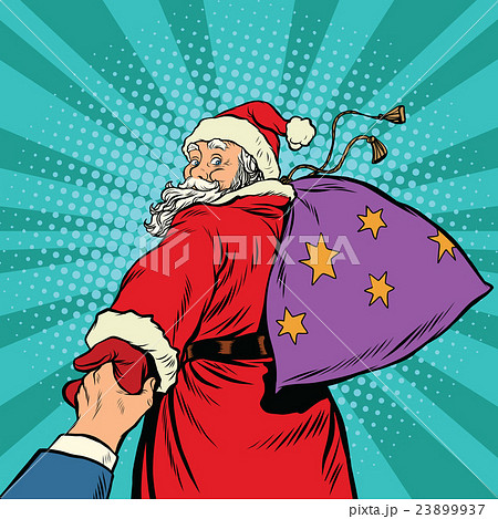 follow me, Santa Claus with gifts New year 23899937