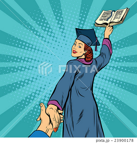 follow me, a woman student graduate knowledge 23900178
