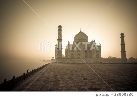 Vintage image of Taj Mahal at sunrise, Agra, India 23900230