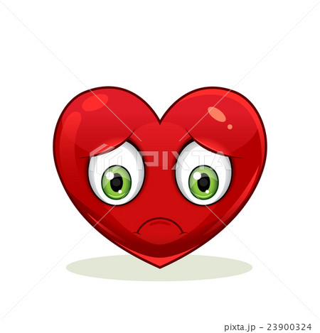 Emoticon with big sad heart. 23900324