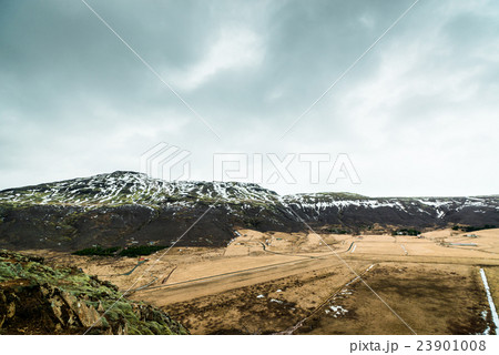 Iceland landscape in cloudy weather 23901008