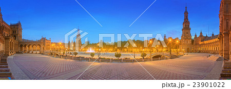 Night view of Spain Square, Seville, Spain Night view of Spain Square, Seville, Spain 23901022